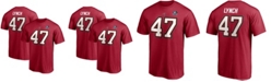 Fanatics Men's John Lynch Red Tampa Bay Buccaneers NFL Hall Of Fame Class Of 2021 Name and Number T-shirt